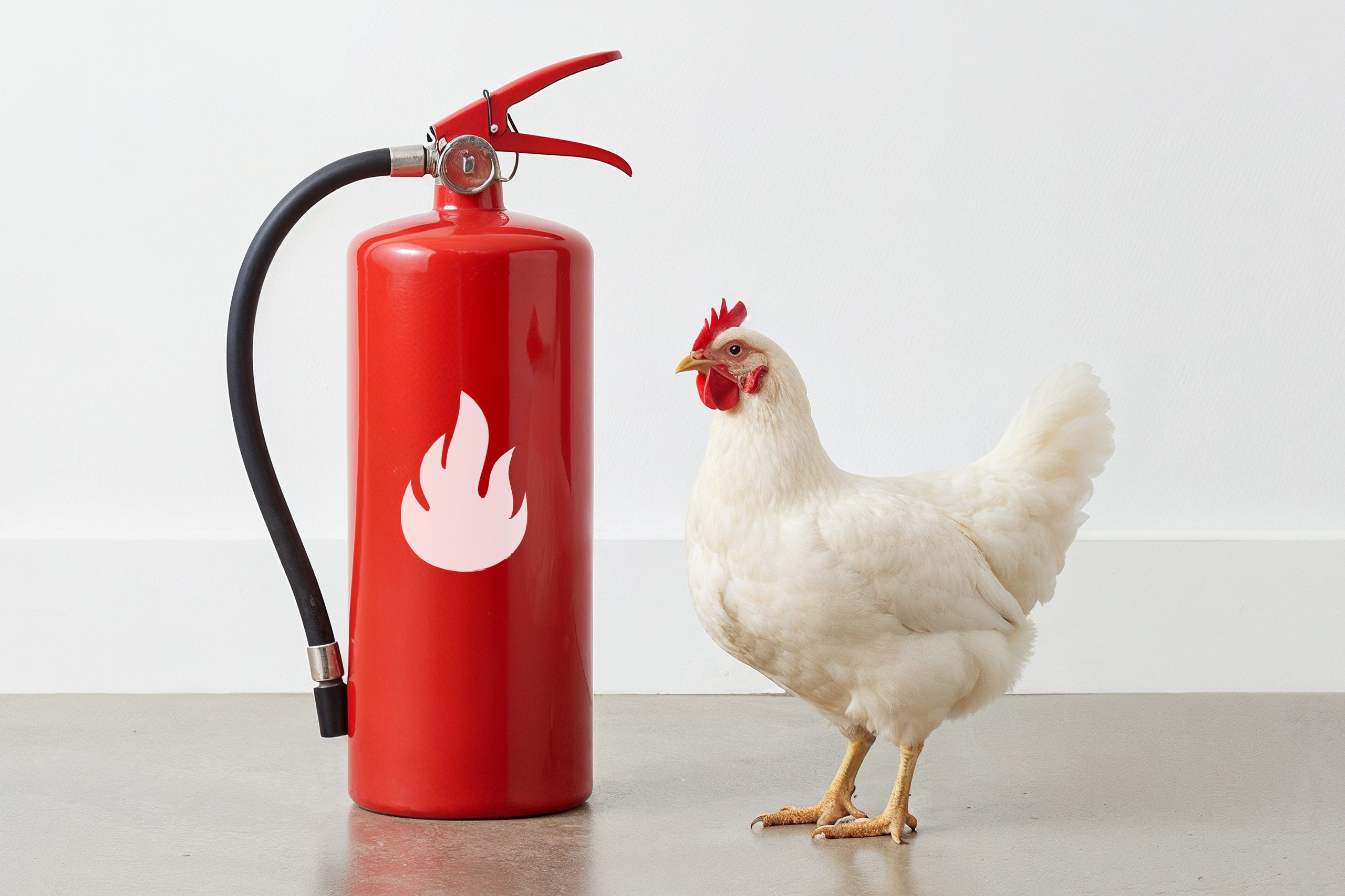 Brandsläckare med höna liggande format